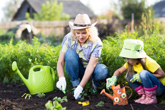 Kids learn about gardening and food when they grow vegetables.